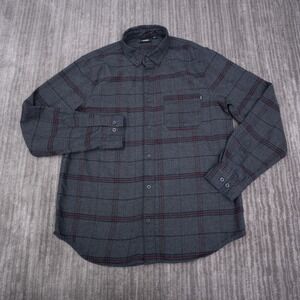 Vans Button Down Shirt Mens S Grey Plaid Attribute Cotton Blend EUC